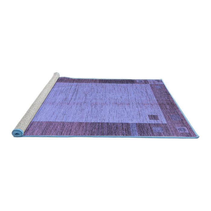 Sideview of Machine Washable Abstract Blue Modern Rug, wshabs4714blu