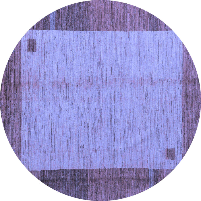 Round Abstract Blue Modern Rug, abs4714blu