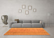 Machine Washable Abstract Orange Modern Area Rugs in a Living Room, wshabs4715org