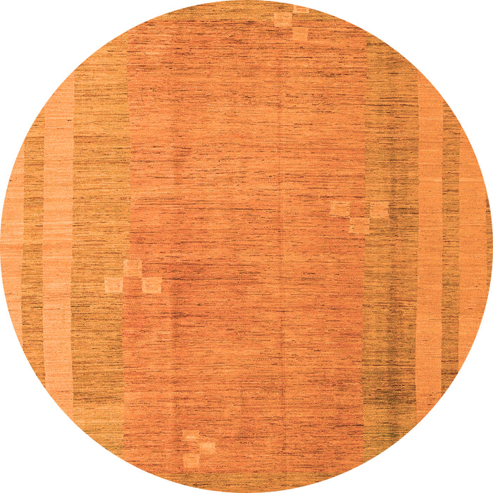 Round Abstract Orange Modern Rug, abs4715org