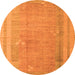 Round Abstract Orange Modern Rug, abs4715org