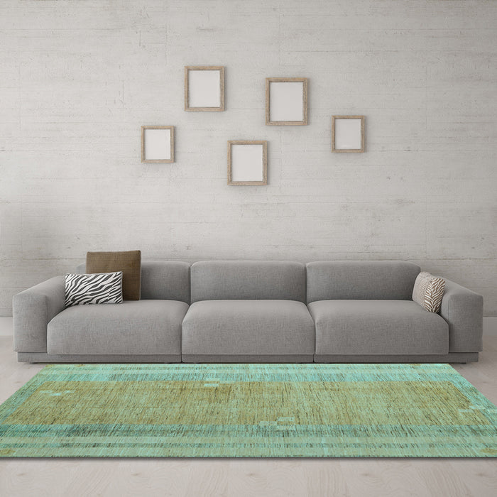Machine Washable Abstract Light Blue Modern Rug in a Living Room, wshabs4715lblu
