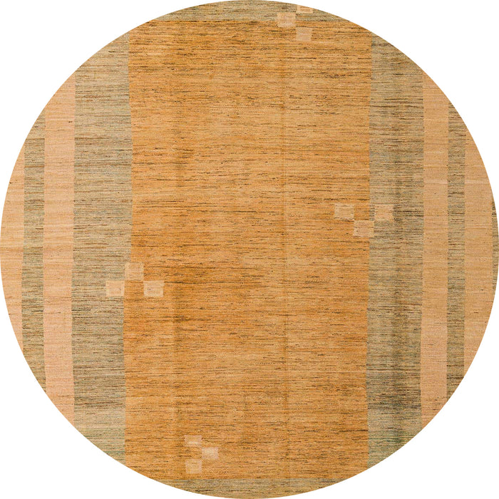 Round Machine Washable Abstract Orange Rug, wshabs4715