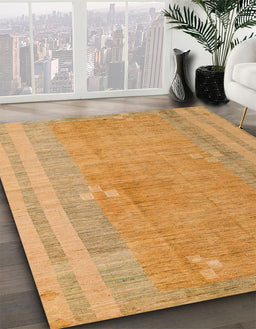 Machine Washable Abstract Orange Rug in a Family Room, wshabs4715