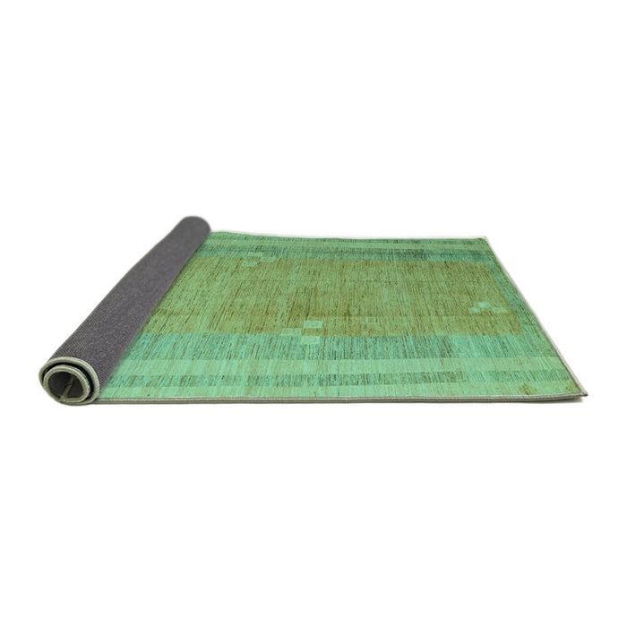 Sideview of Abstract Turquoise Modern Rug, abs4715turq