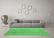 Machine Washable Abstract Emerald Green Modern Area Rugs in a Living Room,, wshabs4715emgrn