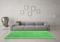 Machine Washable Abstract Emerald Green Modern Rug, wshabs4715emgrn