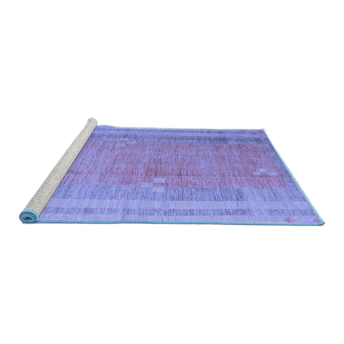 Sideview of Machine Washable Abstract Blue Modern Rug, wshabs4715blu