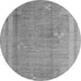 Round Machine Washable Abstract Gray Modern Rug, wshabs4715gry