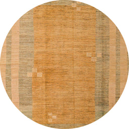 Round Abstract Orange Modern Rug, abs4715