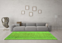 Machine Washable Abstract Green Modern Rug, wshabs4715grn