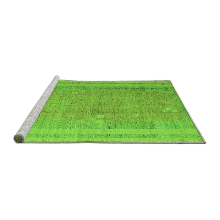 Sideview of Machine Washable Abstract Green Modern Area Rugs, wshabs4715grn