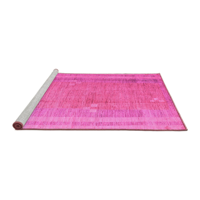 Sideview of Machine Washable Abstract Pink Modern Rug, wshabs4715pnk