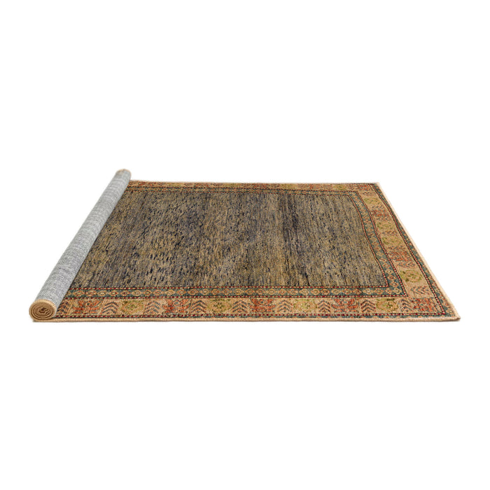 Sideview of Machine Washable Abstract Dark Sienna Brown Rug, wshabs4716