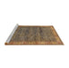 Sideview of Machine Washable Abstract Dark Sienna Brown Rug, wshabs4716