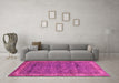 Machine Washable Abstract Pink Modern Rug in a Living Room, wshabs4716pnk