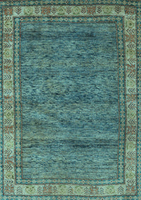 Abstract Light Blue Modern Rug, abs4716lblu