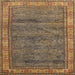 Square Abstract Dark Sienna Brown Modern Rug, abs4716