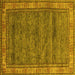 Square Abstract Yellow Modern Rug, abs4716yw