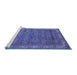 Sideview of Machine Washable Abstract Blue Modern Rug, wshabs4716blu