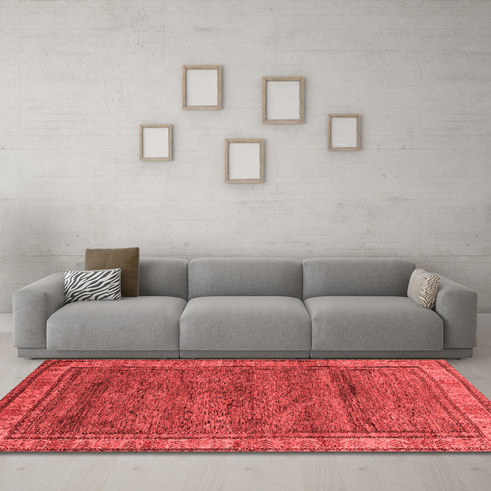 Modern Red Washable Rugs