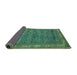 Sideview of Abstract Turquoise Modern Rug, abs4716turq