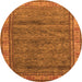 Round Abstract Orange Modern Rug, abs4716org