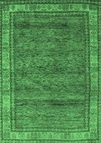 Abstract Emerald Green Modern Rug, abs4716emgrn