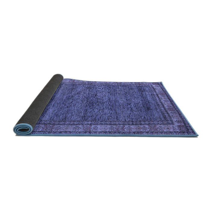 Sideview of Abstract Blue Modern Rug, abs4716blu