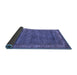 Sideview of Abstract Blue Modern Rug, abs4716blu