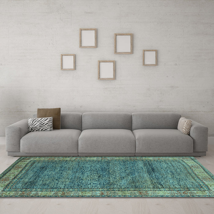 Machine Washable Abstract Light Blue Modern Rug in a Living Room, wshabs4716lblu