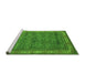 Sideview of Machine Washable Abstract Green Modern Area Rugs, wshabs4716grn