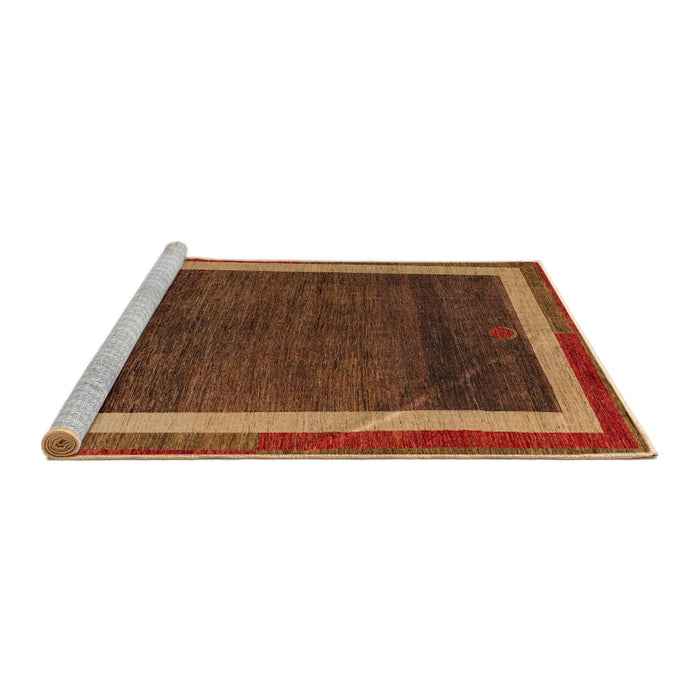 Sideview of Machine Washable Abstract Red Rug, wshabs4717