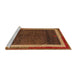 Sideview of Machine Washable Abstract Red Rug, wshabs4717