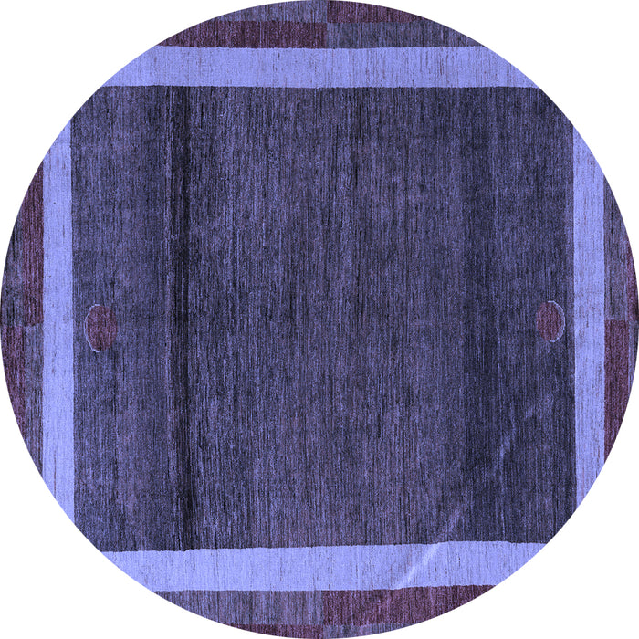 Round Machine Washable Abstract Blue Modern Rug, wshabs4717blu