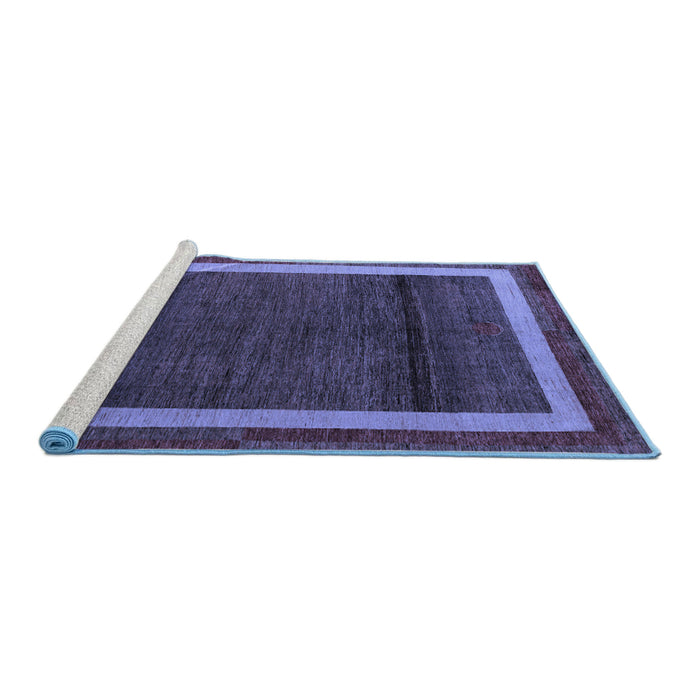 Sideview of Machine Washable Abstract Blue Modern Rug, wshabs4717blu