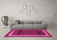 Machine Washable Abstract Pink Modern Rug, wshabs4717pnk