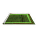 Sideview of Machine Washable Abstract Green Modern Area Rugs, wshabs4717grn