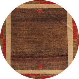 Round Machine Washable Abstract Red Rug, wshabs4717
