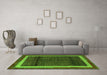 Machine Washable Abstract Green Modern Area Rugs in a Living Room,, wshabs4717grn