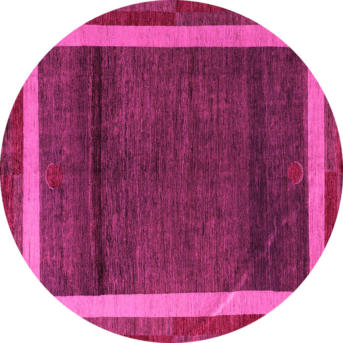 Round Abstract Pink Modern Rug, abs4717pnk