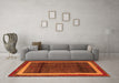 Machine Washable Abstract Orange Modern Area Rugs in a Living Room, wshabs4717org