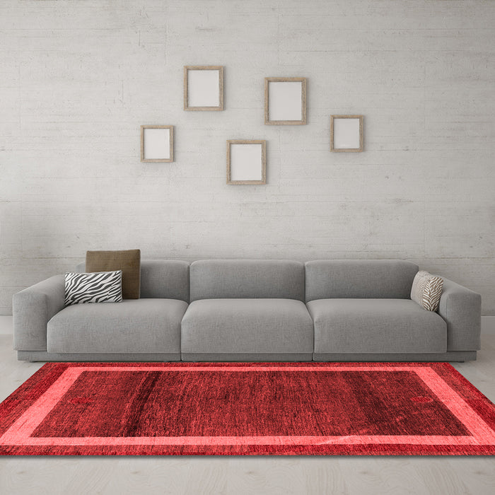 Modern Red Washable Rugs