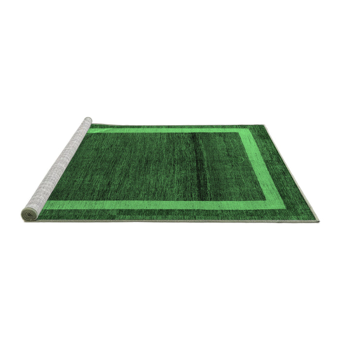 Sideview of Machine Washable Abstract Emerald Green Modern Area Rugs, wshabs4717emgrn
