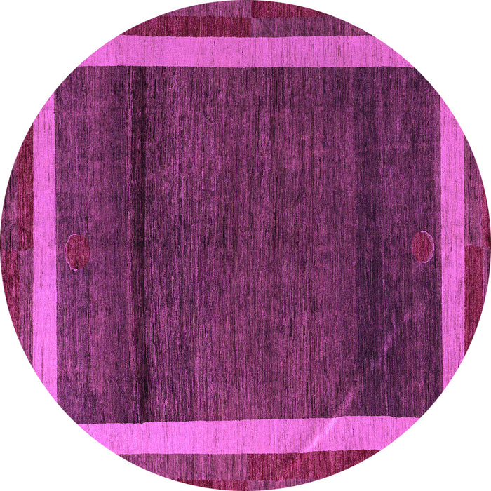 Round Machine Washable Abstract Purple Modern Area Rugs, wshabs4717pur