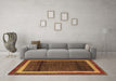 Machine Washable Abstract Brown Modern Rug in a Living Room,, wshabs4717brn