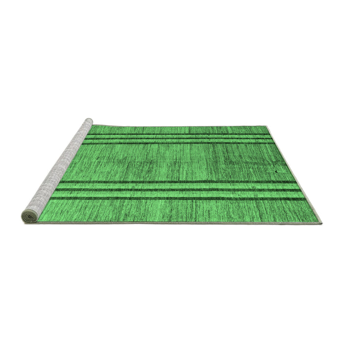 Sideview of Machine Washable Abstract Emerald Green Modern Area Rugs, wshabs4718emgrn