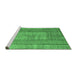 Sideview of Machine Washable Abstract Emerald Green Modern Area Rugs, wshabs4718emgrn