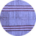 Round Abstract Blue Modern Rug, abs4718blu