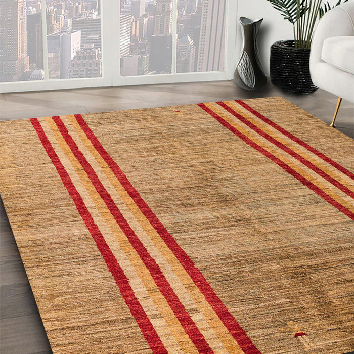Abstract Orange Modern Rug in Family Room, abs4718